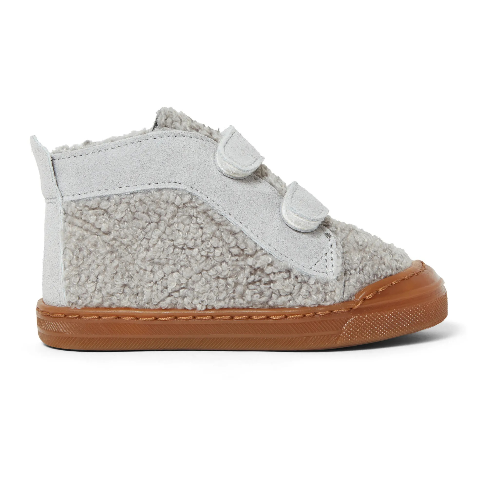 Pèpè Grey Shearling Scratch Sneakers