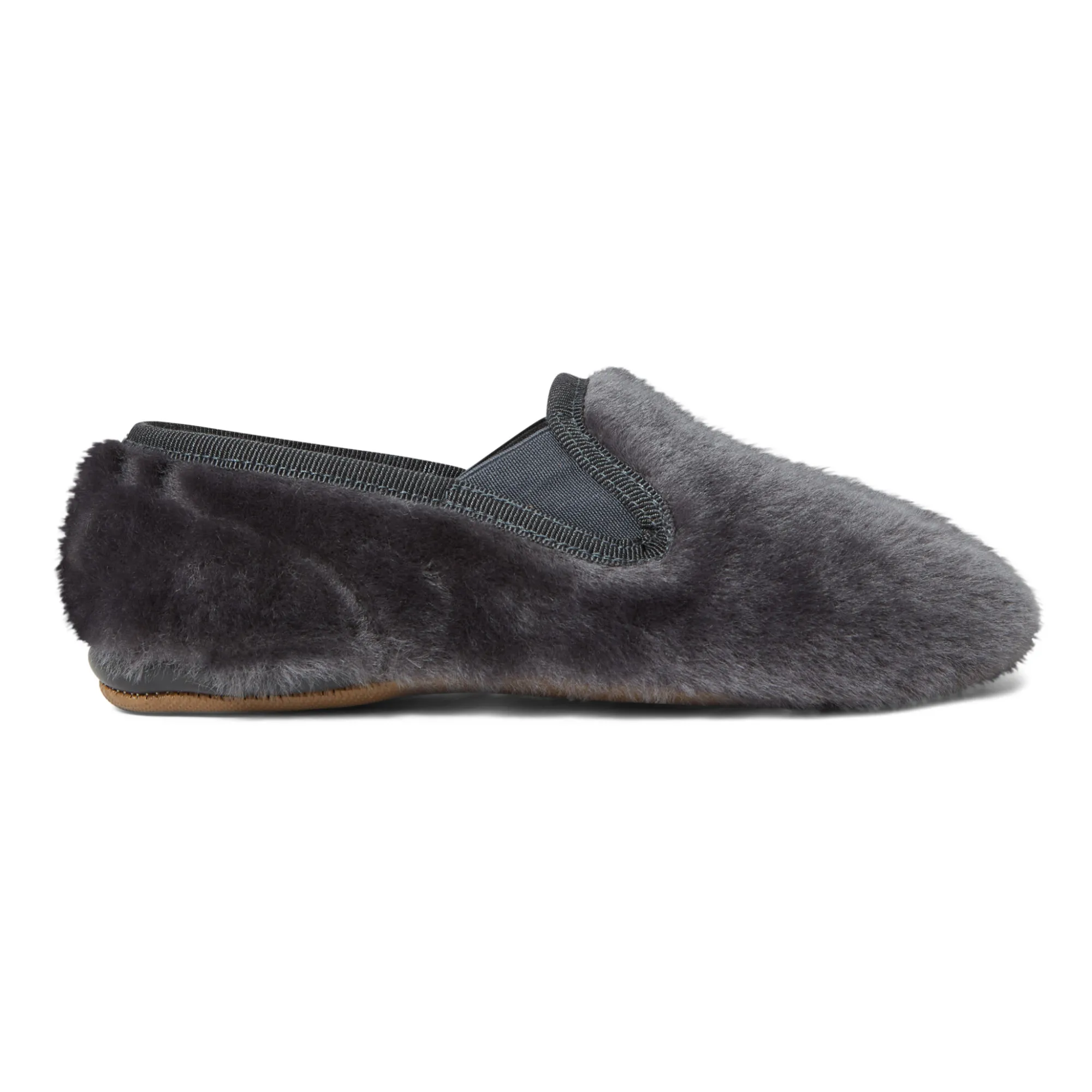 Pèpè Charcoal Grey Shearling Slippers