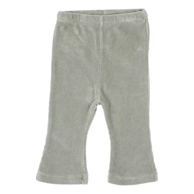 Velvet Flare Trousers | Grey blue