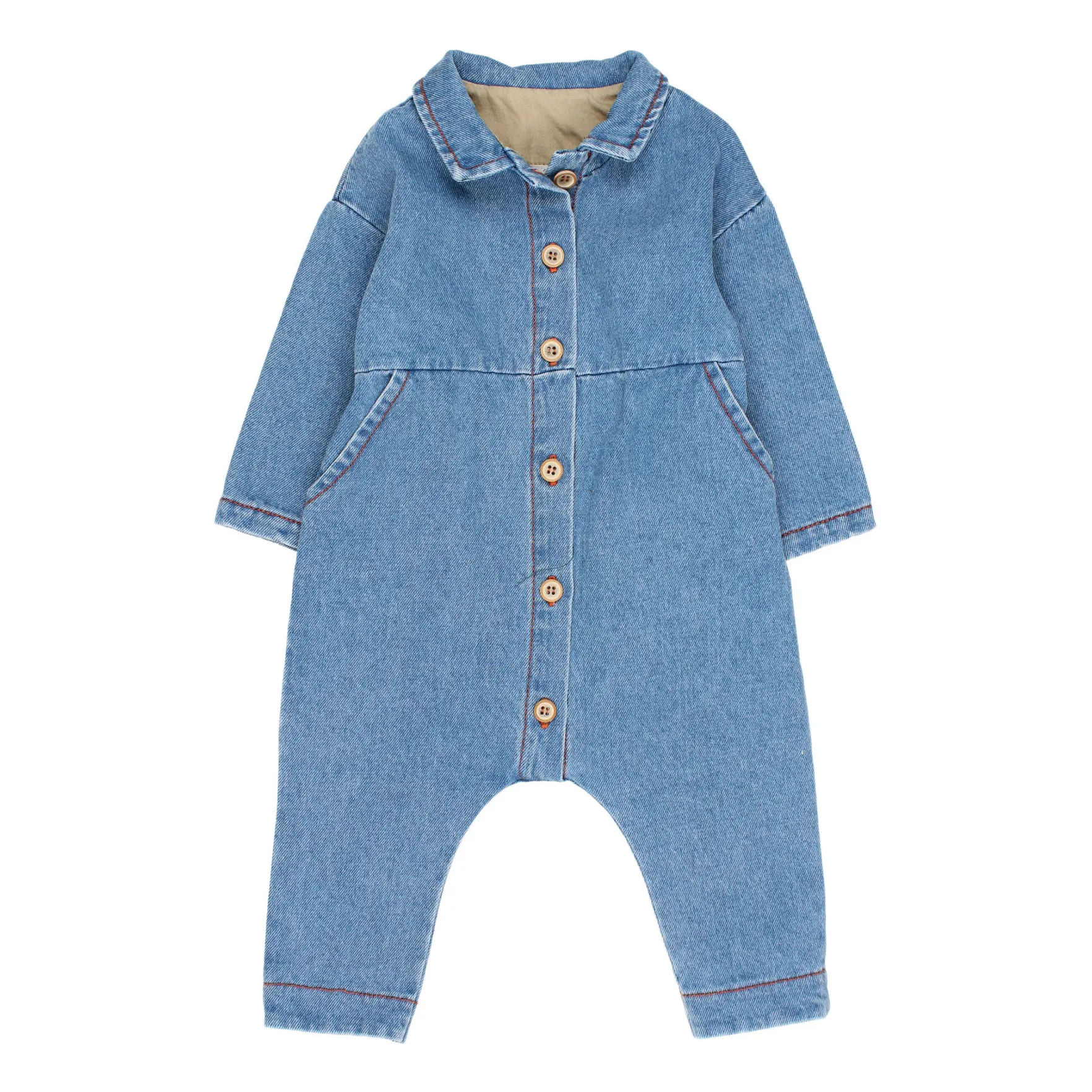 Búho Denim Blue Denim Jumpsuit