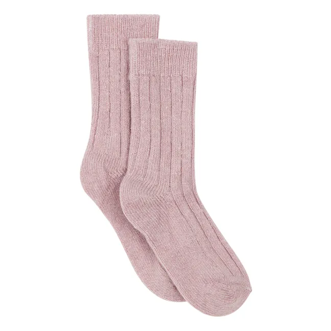 Socken aus Kaschmir und Wolle Chamois | Altrosa