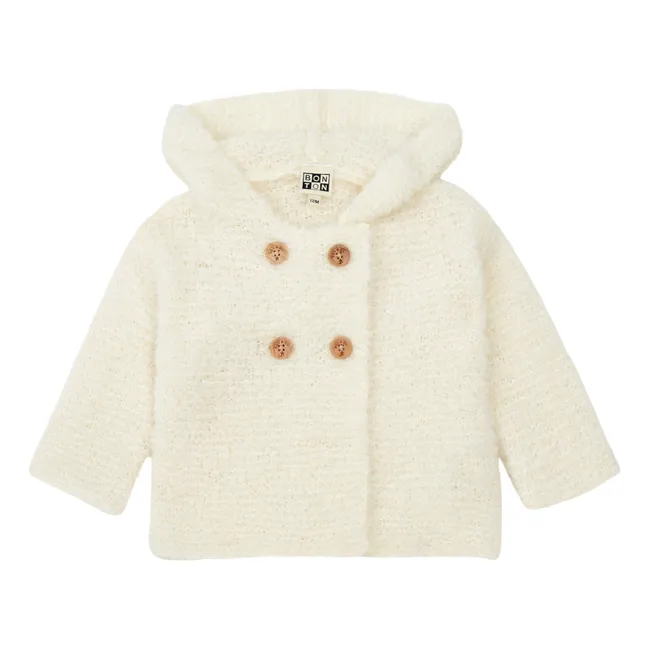 Abrigo con capucha de lana y alpaca Miro | Crudo