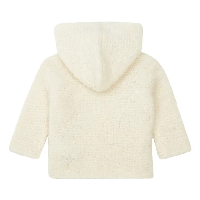 Mantel mit Kapuze Wolle und Alpaka Miro | Seidenfarben
