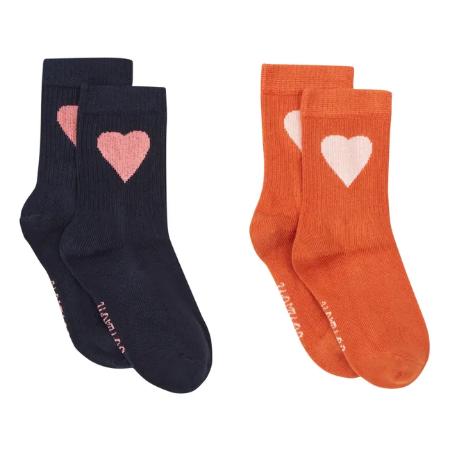 Heart Socks - Set of 2 | Navy blue