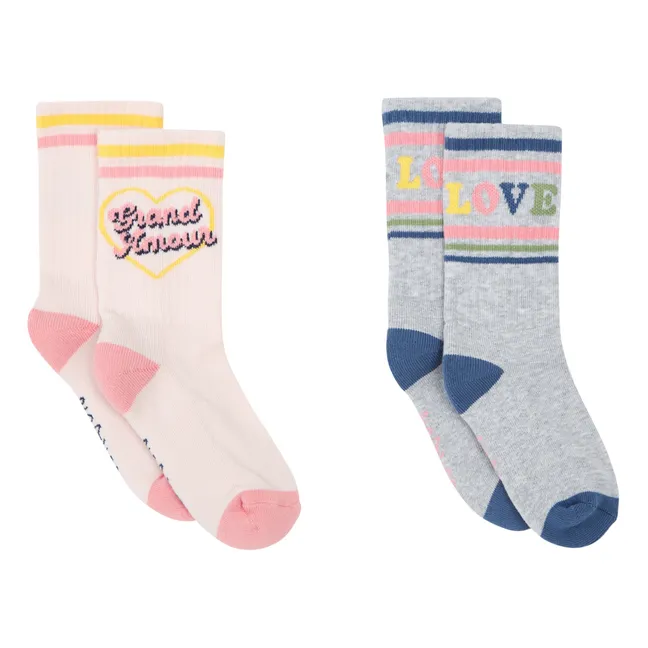 Love Gang Socks - Set of 2 | Heather grey