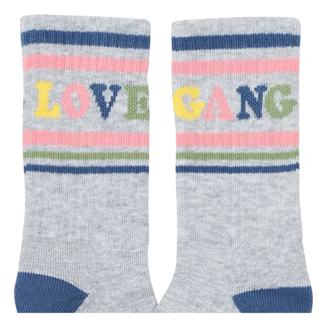 2er-Pack Socken Love Gang | Grau Meliert
