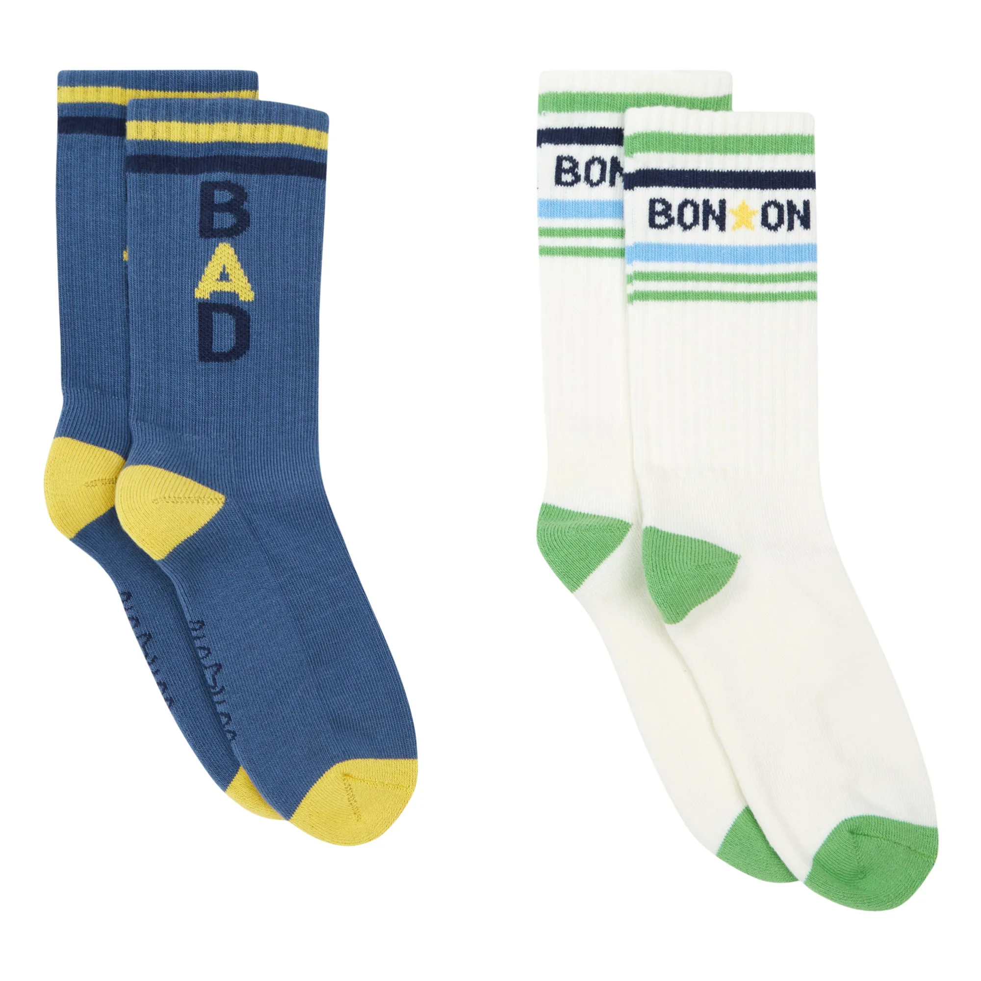 Bonton Boys Ecru Bad Socks - Set Of 2