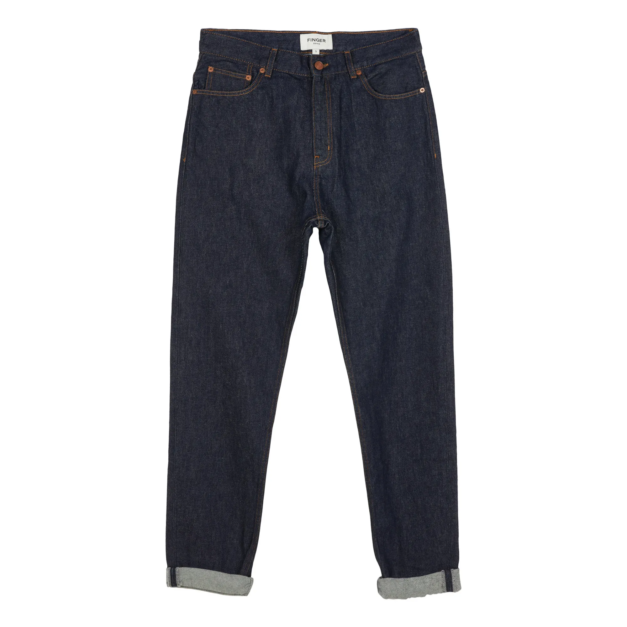 Finger In The Nose Navy Blue Ollibis Tapered Jeans