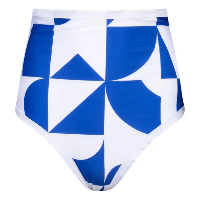 Bikinihose aus recyceltem Material geometrisch - Damenkollektion | Blau