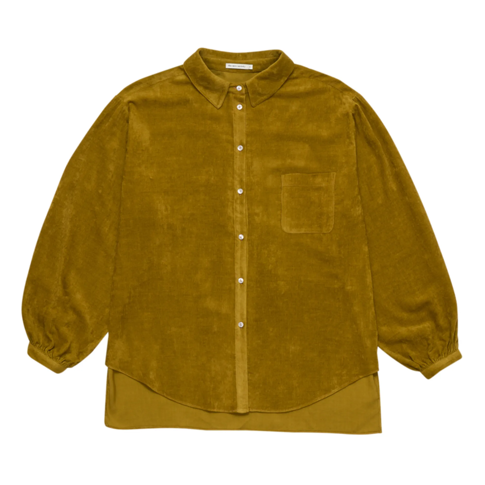 The New Society Women's Ochre Textured Velvet Shirt - Collection