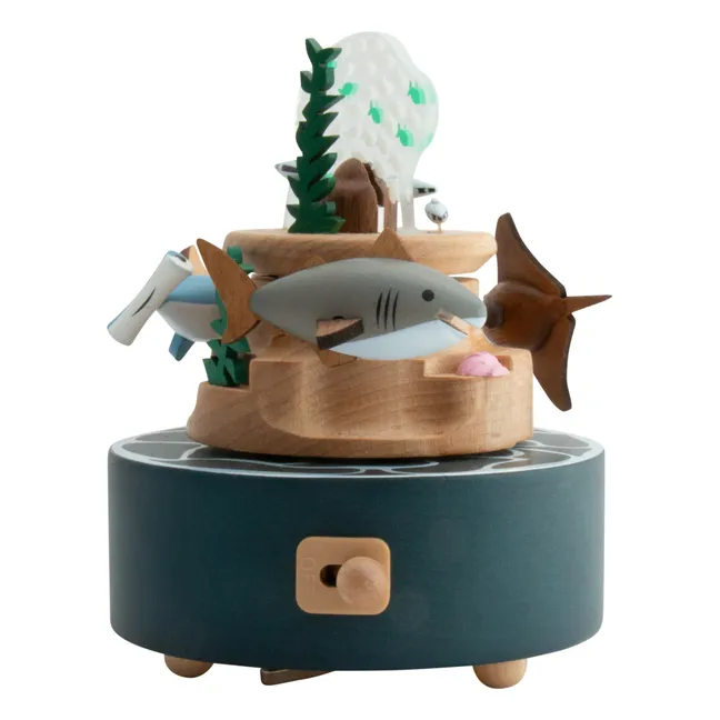 Boite à musique en bois Poissons 