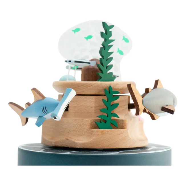 Boite à musique en bois Poissons 