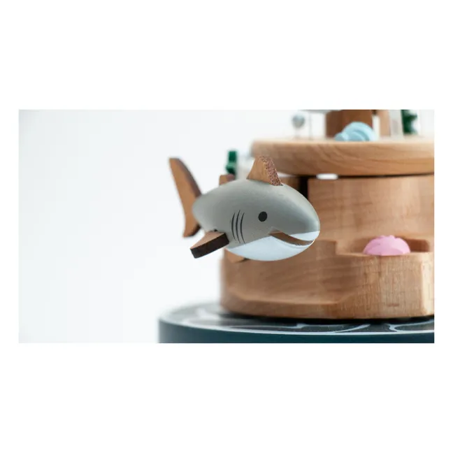Boite à musique en bois Poissons 