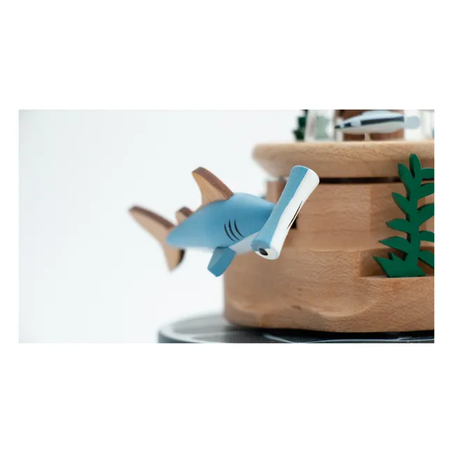 Boite à musique en bois Poissons 