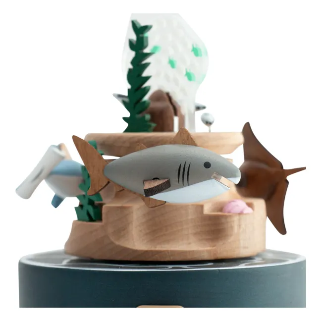 Boite à musique en bois Poissons 