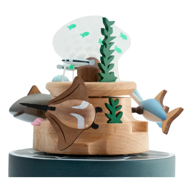 Boite à musique en bois Poissons 