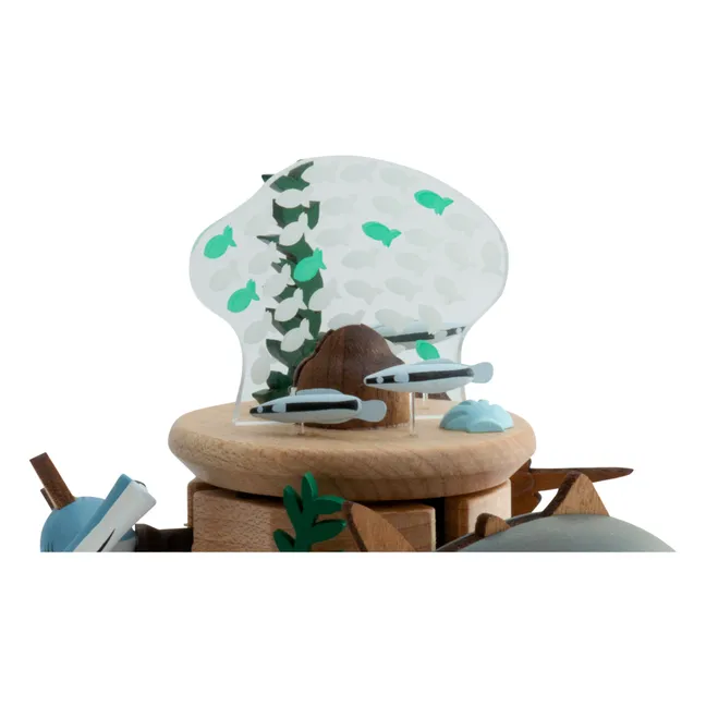 Boite à musique en bois Poissons 