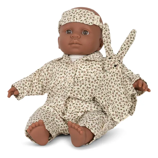 Kit de pijama de algodón ecológico para muñecas | Crema