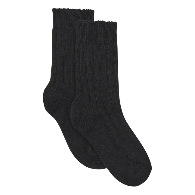 Calcetines de gamuza y lana | Negro