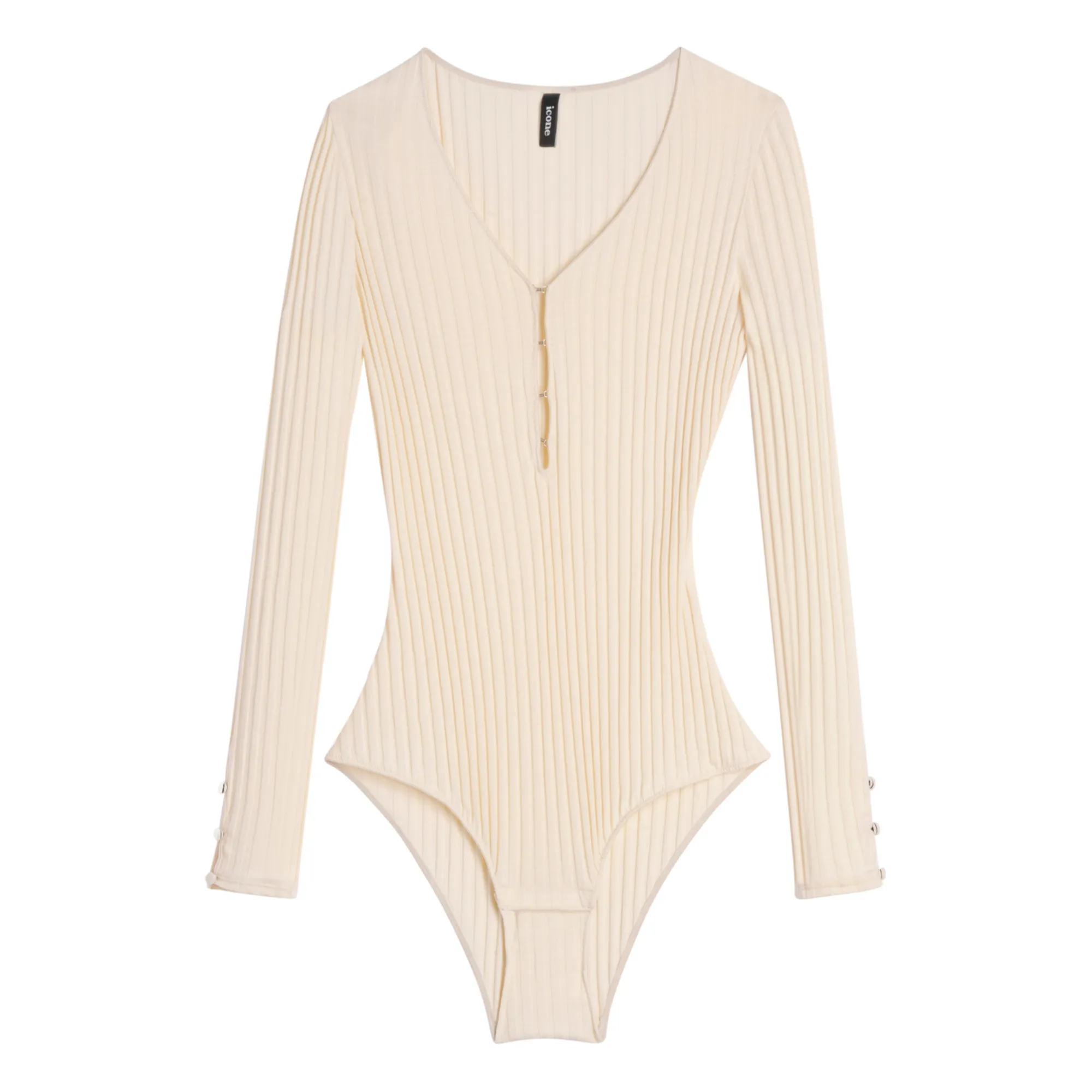 Icone Ecru Claudia Organic Cotton Ribbed Bodysuit