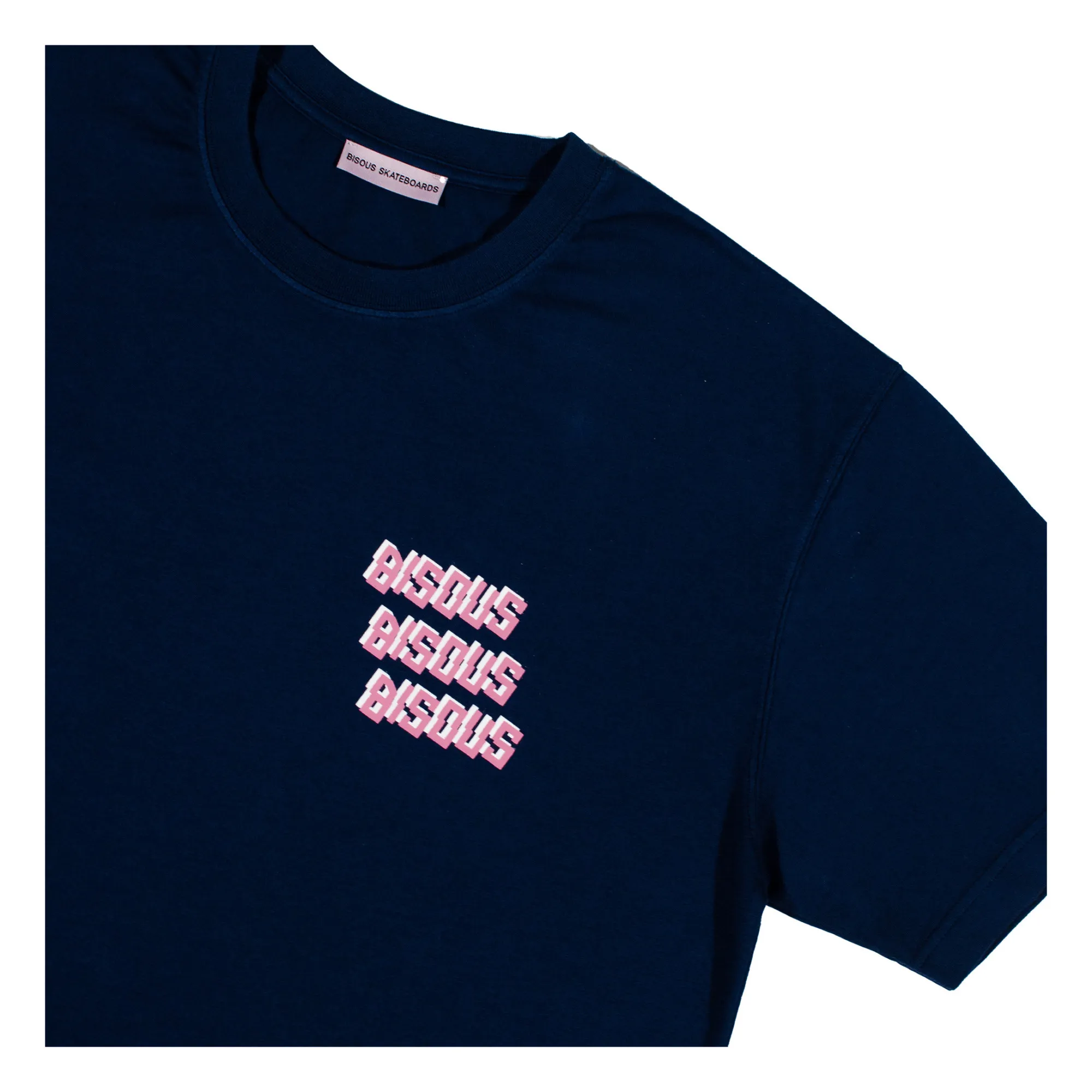 Bisous Skateboards T-shirt Bisous x3 Bleu marine Smallable
