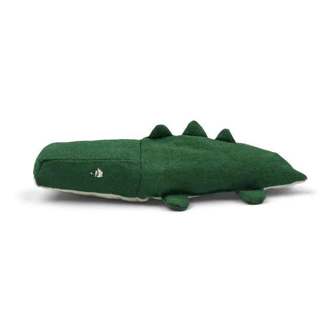 Myra Organic Cotton Crocodile Plushie  | Dark green