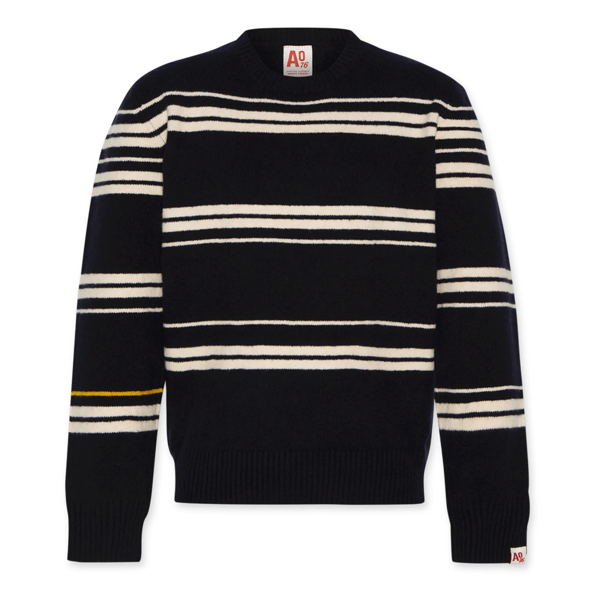 Ao76 Navy Blue Caleb Striped Jumper