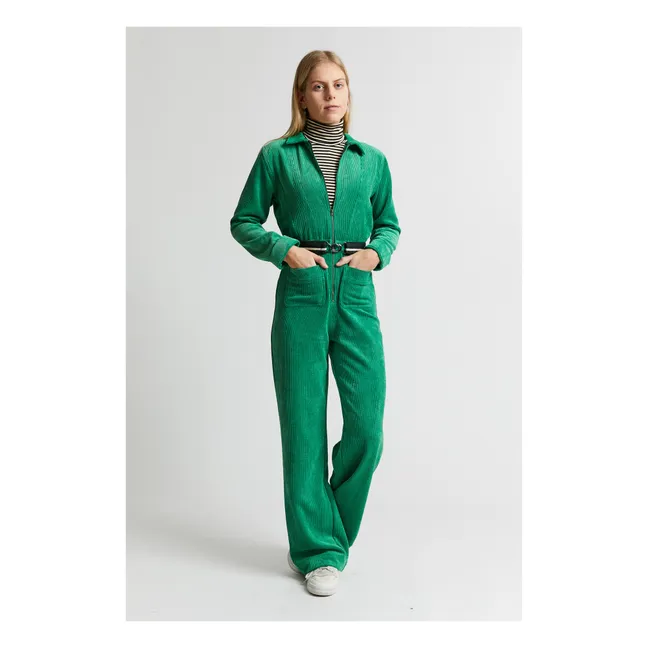 Olbia Velvet jumpsuit | Mint Green