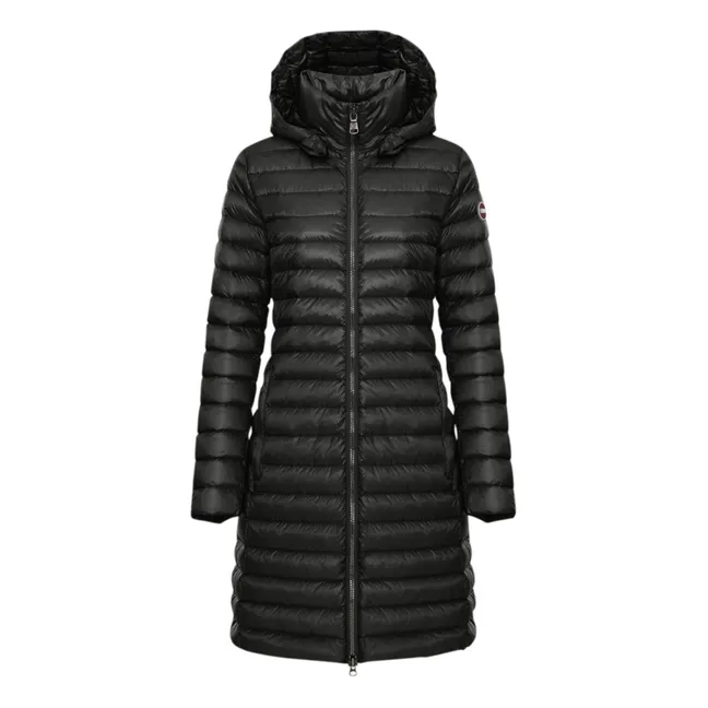 Women's Hooded Long Puffer Jacket | Black