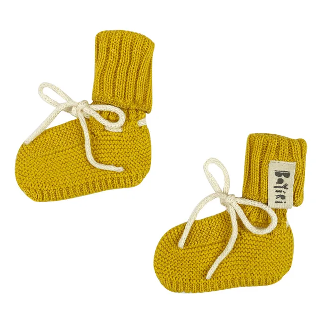 Orion Organic Cotton Knitted Slippers | Mustard
