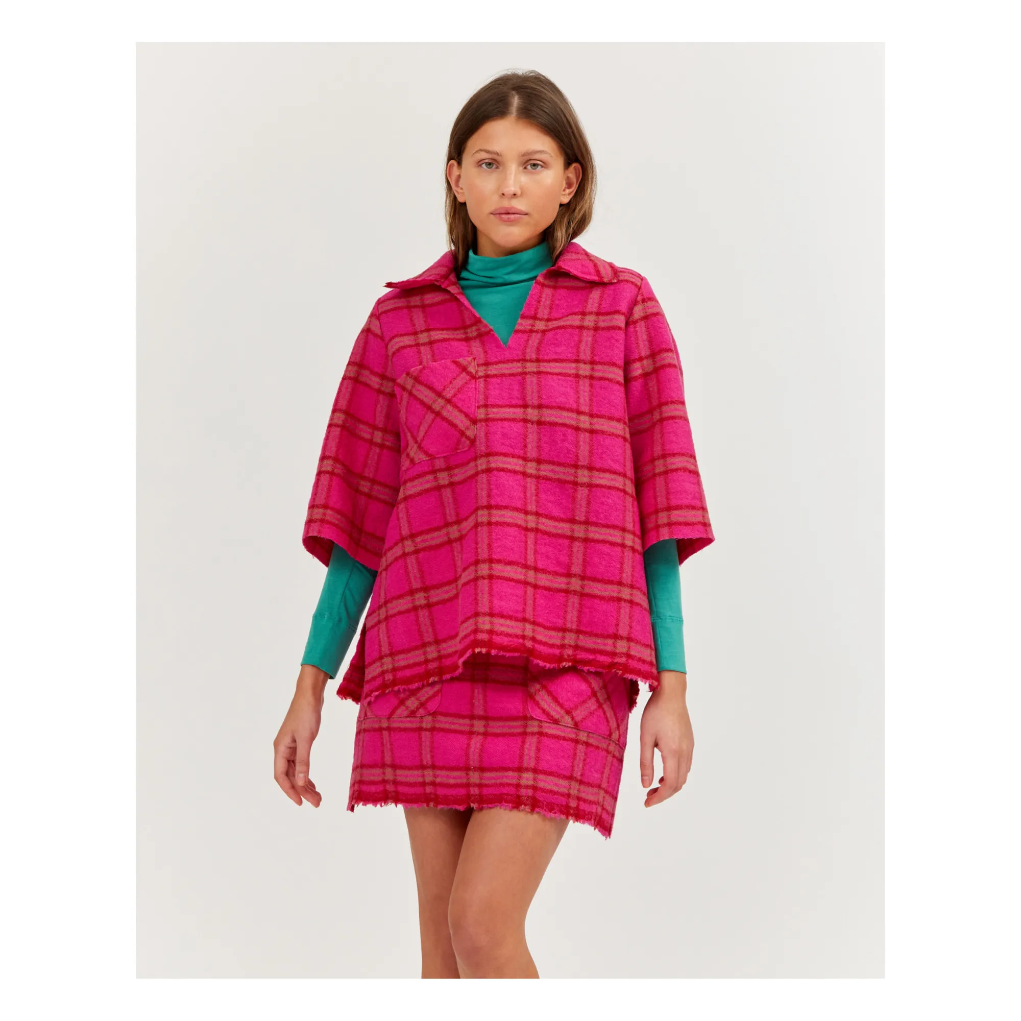 Sea Me Happy Fuchsia Ralph Carreaux Boiled Wool Top