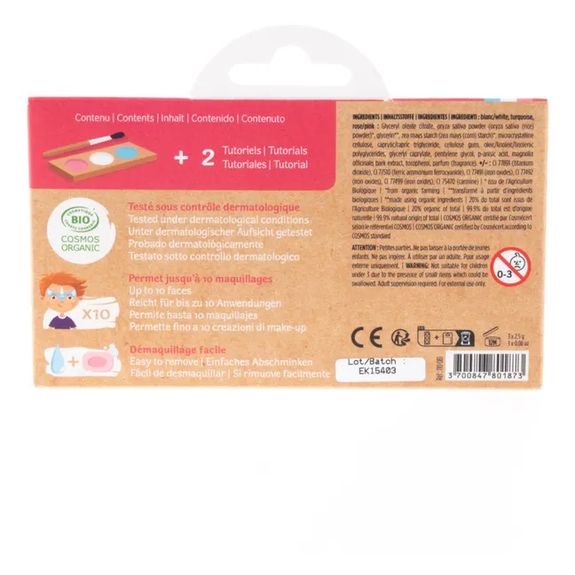 Kit de maquillaje de 3 sombras Princesse & Licorne | Rosa