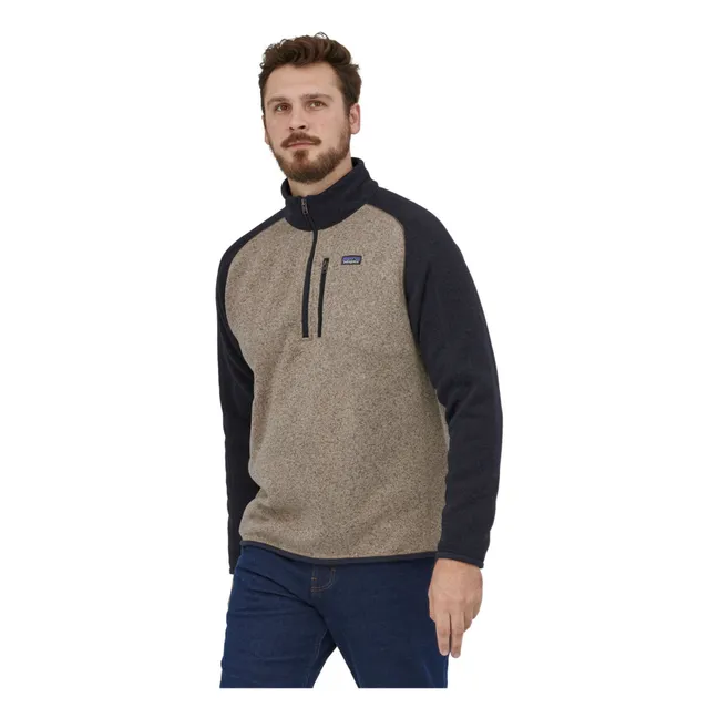 Giacca in Pile con Zip Better Sweater con Fibre Riciclate | Beige color naturale