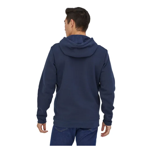 Sudadera con capucha y logotipo reciclado P-6 - Colección Masculina  | Azul Marino