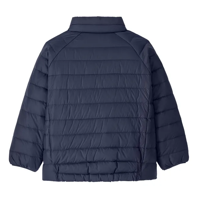 Recycled Down Sweater Puffer Jacket | Navy blue