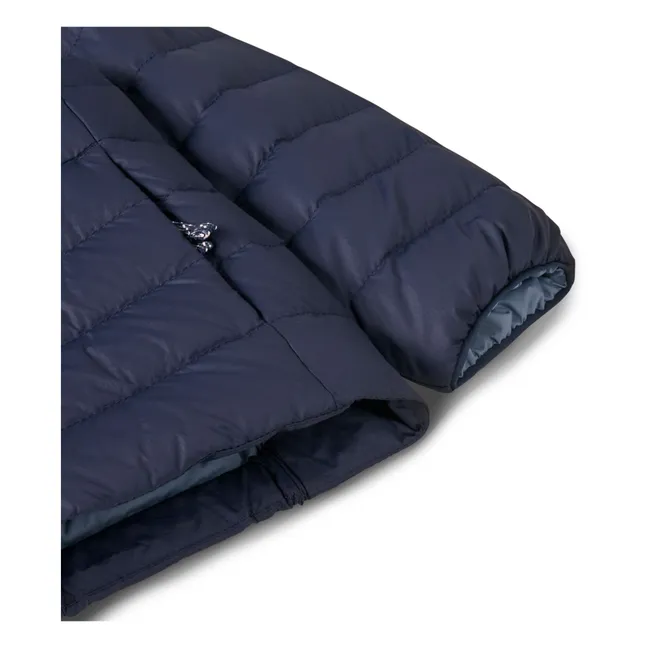 Recycled Down Sweater Puffer Jacket | Navy blue