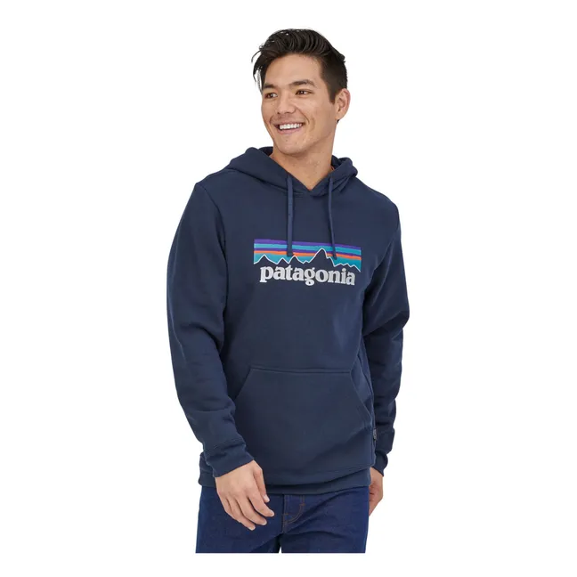Sudadera con capucha y logotipo reciclado P-6 - Colección Masculina  | Azul Marino