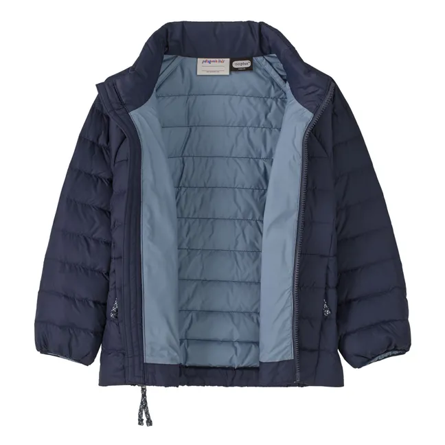 Recycled Down Sweater Puffer Jacket | Navy blue
