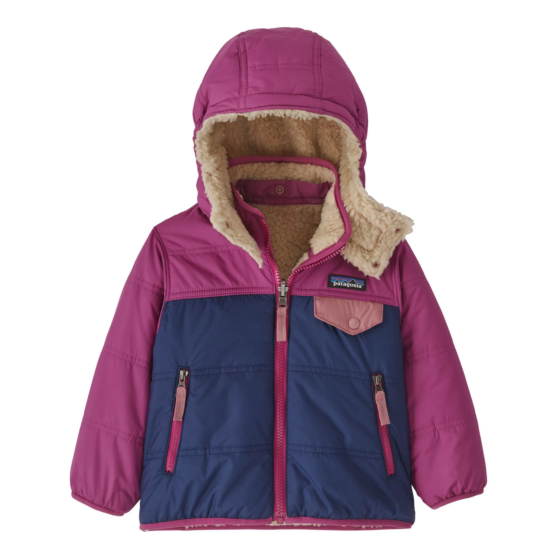 Patagonia Midnight Blue Tribbles Recycled Reversible Hooded Jacket