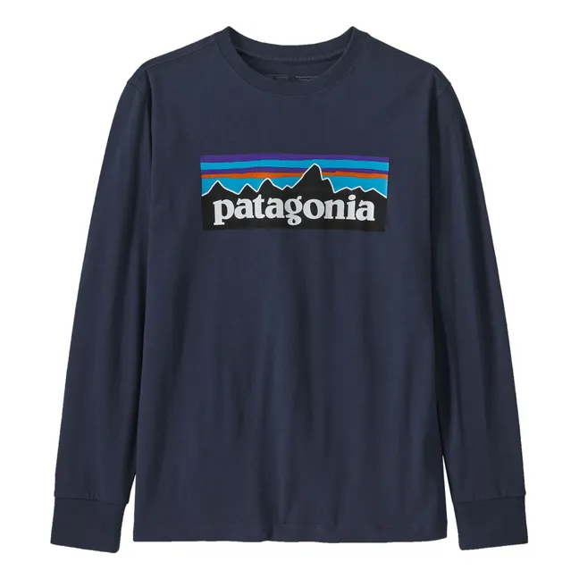 Maglietta a Maniche Lunghe P-6 Logo Regenerative in Cotone Organico | Blu marino