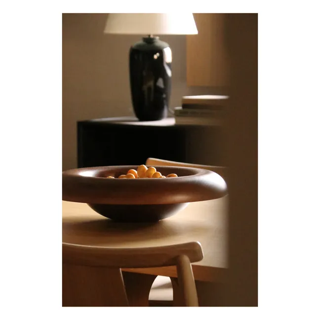 Decorative round wooden bowl  | Brown