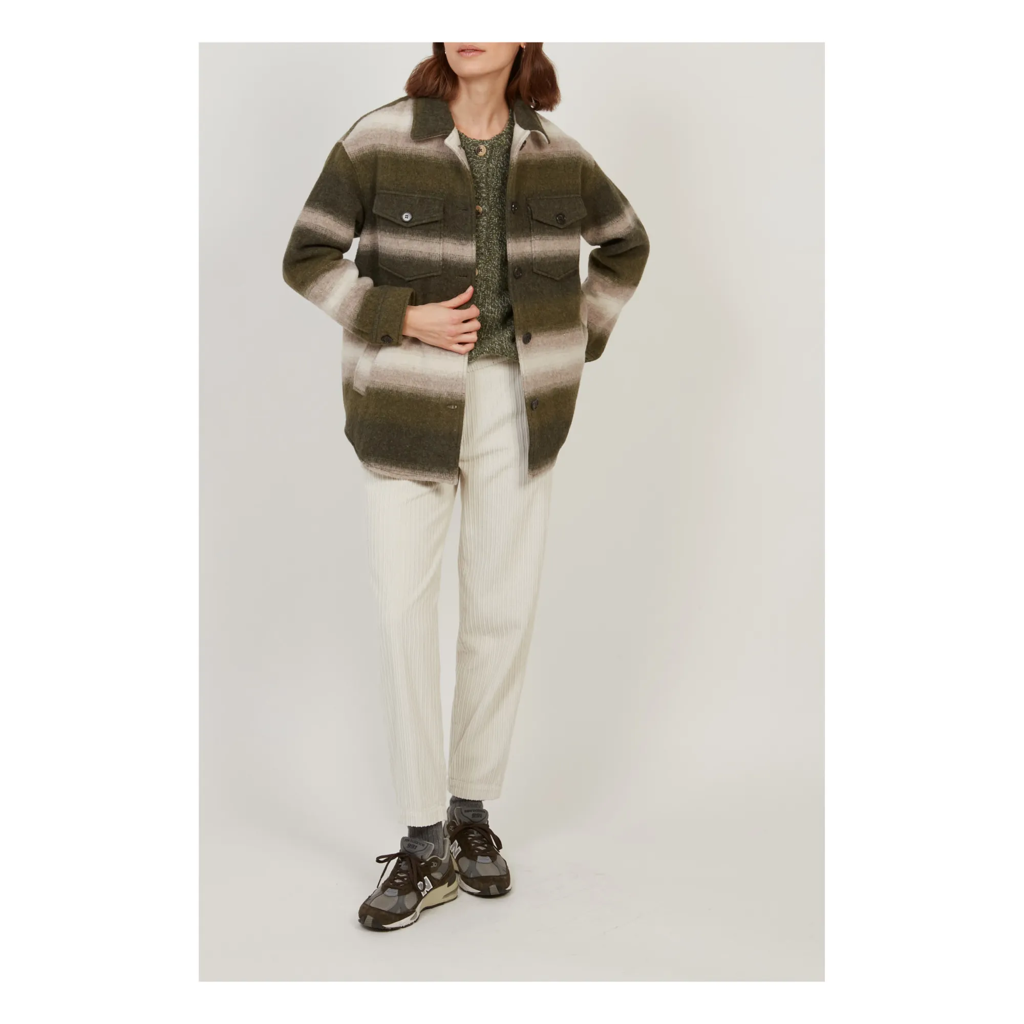 Hartford Khaki Voltige Wool Jacket