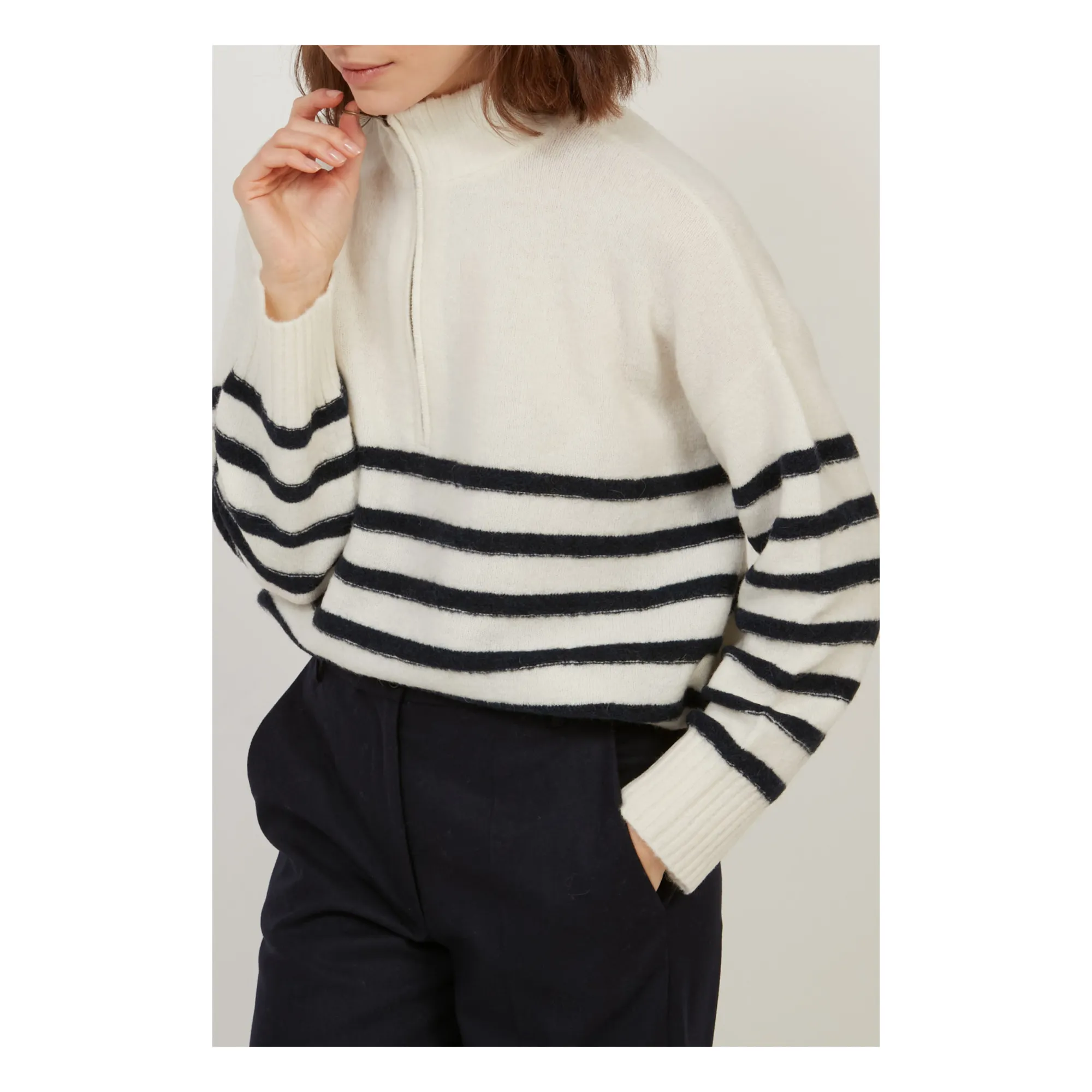 Hartford Ivory Mercia Superfine Alpaca And Merino Wool Sweater