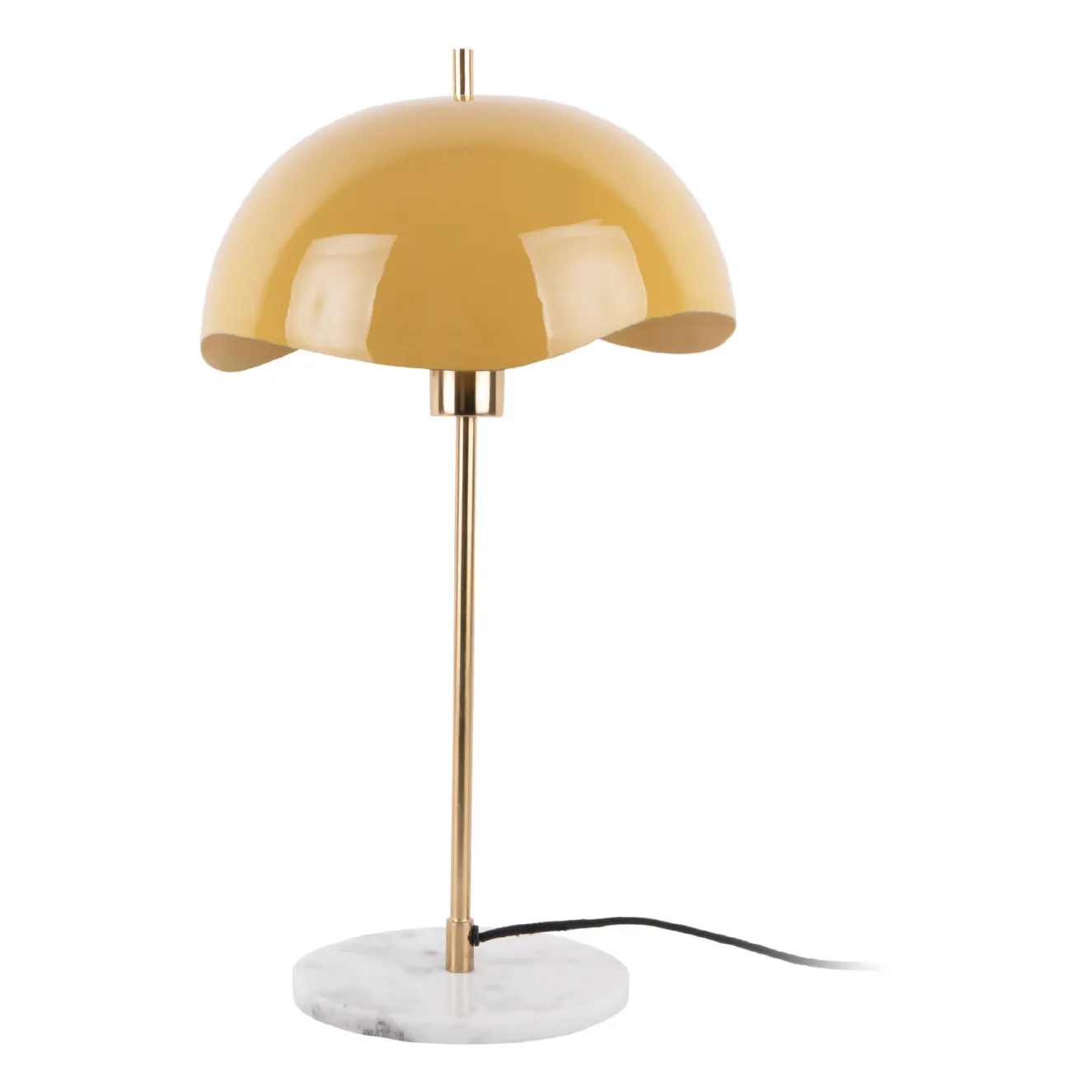 Lampe à poser Waved Dome en émail | Jaune- Image produit n°0
