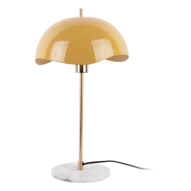 Lampe à poser Waved Dome en émail | Jaune