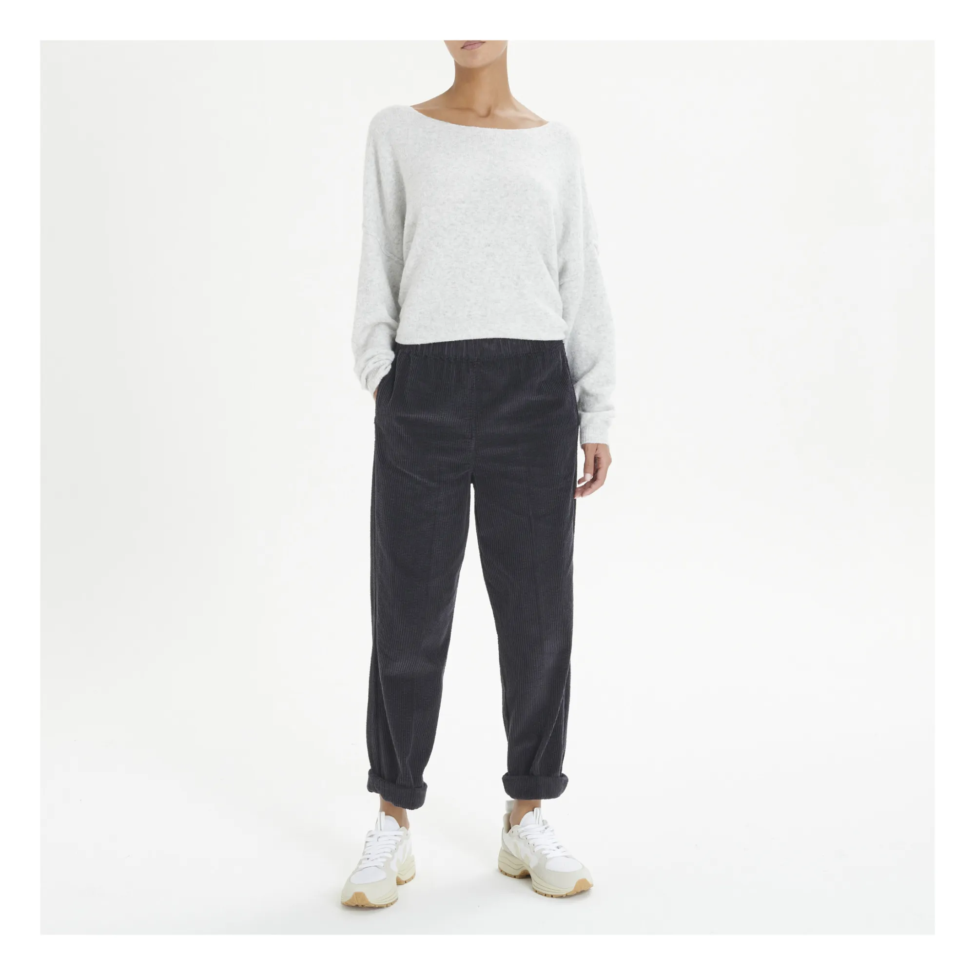 Pantalon Velours Côtelé Padow | Carbone- Image produit n°1