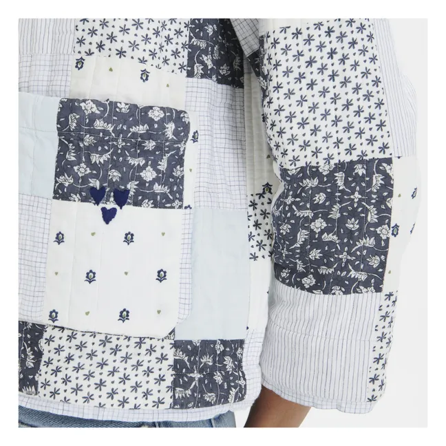 Veste Matelassée Patchwork | Bleu ciel