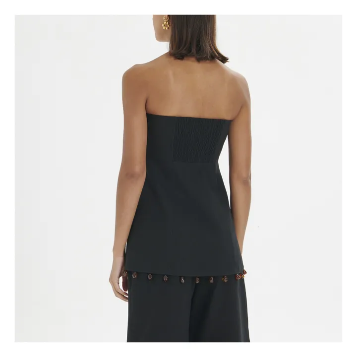Organic Cotton Suiting Bustier Top | Black- Product image n°2