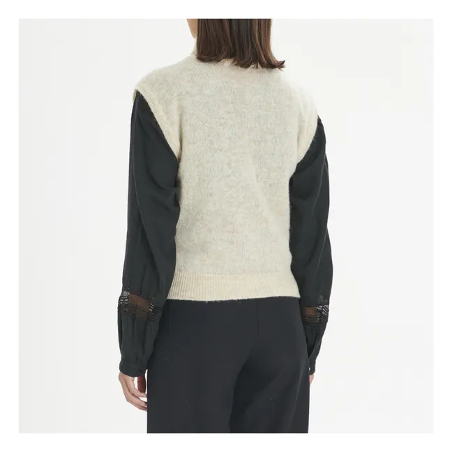 Jersey sin mangas de lana virgen y mohair | Crudo