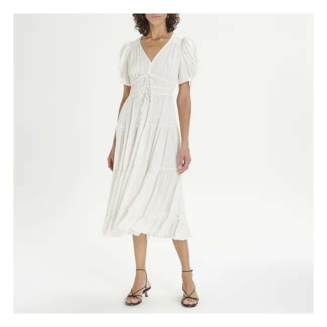 Daria Satin Dress | Ecru